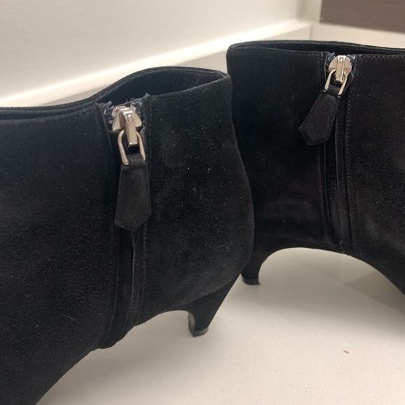 Prada Black Suede Pointed Toe Booties - Picture 7 of 7